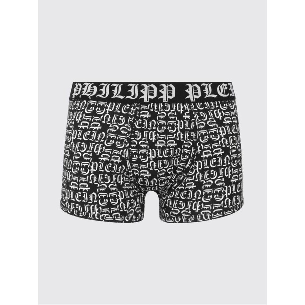 Philipp Plein Men Stretch Cotton Blend Boxers With Lettering Print Philipp Plein